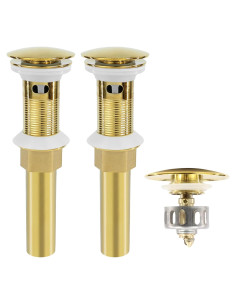 Desagüe de lavabo de baño Rackickyer 2 Paquetes Dorado con Filtro