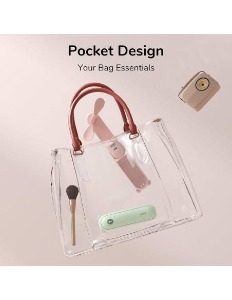 Ventilador Mini JISULIFE F8 3 en 1 Recargable USB Rosa