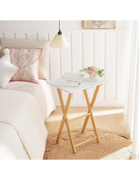 Mesa de Bandeja de TV Plegable HOOBRO - Bambú Natural 65 cm