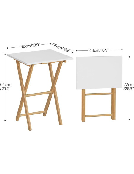 Mesa de Bandeja de TV Plegable HOOBRO - Bambú Natural 65 cm