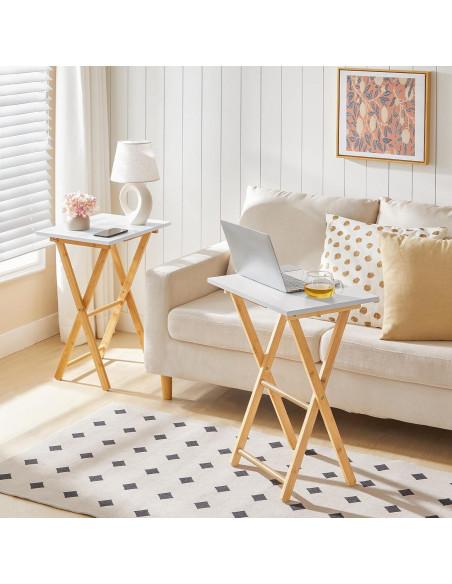 Mesa de Bandeja de TV Plegable HOOBRO - Bambú Natural 65 cm
