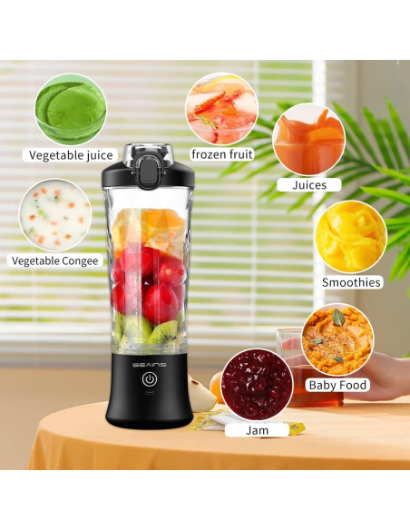Licuadora Portátil SEAINS 600ml Recargable USB 6 Cuchillas
