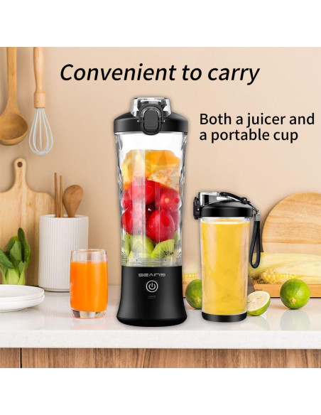 Licuadora Portátil SEAINS 600ml Recargable USB 6 Cuchillas