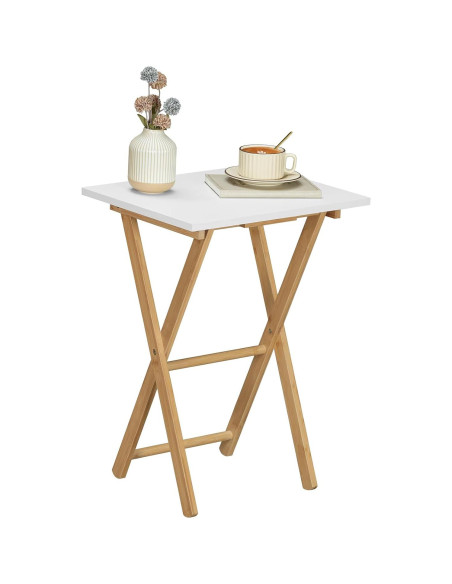 Mesa de Bandeja de TV Plegable HOOBRO - Bambú Natural 65 cm