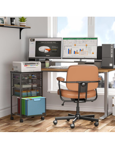 Carro de Archivos Rodante Sbanmao con 4 Cajones Negro