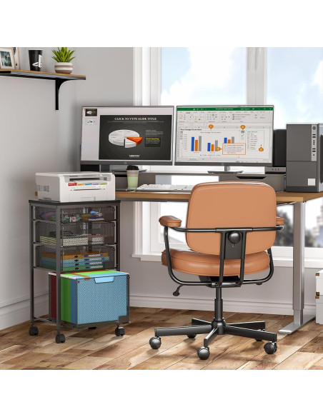 Carro de Archivos Rodante Sbanmao con 4 Cajones Negro