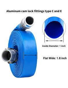 Manguera de Desagüe PVC Lay Flat 1" x 30.48m Geowaky 2