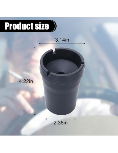 Cenicero de coche ZIMISI a prueba de olores con tapa 10.7x8cm