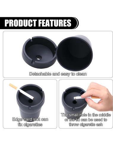 Cenicero de coche ZIMISI a prueba de olores con tapa 10.7x8cm