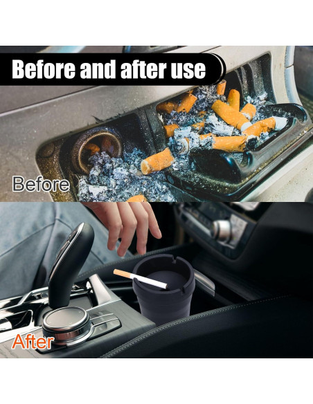 Cenicero de coche ZIMISI a prueba de olores con tapa 10.7x8cm