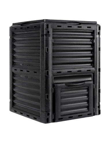 Bin de Compostaje F2C 300L Negro - Fácil Montaje y Aeración
