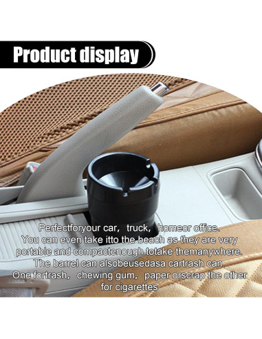 Cenicero de coche ZIMISI a prueba de olores con tapa 10.7x8cm