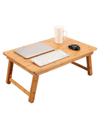 Mesa bandeja para laptop Nnewvante 65x45cm ajustable bambú