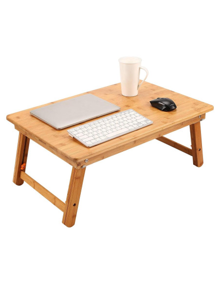 Mesa bandeja para laptop Nnewvante 65x45cm ajustable bambú