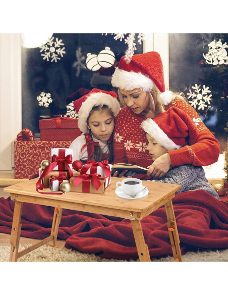 Mesa bandeja para laptop Nnewvante 65x45cm ajustable bambú