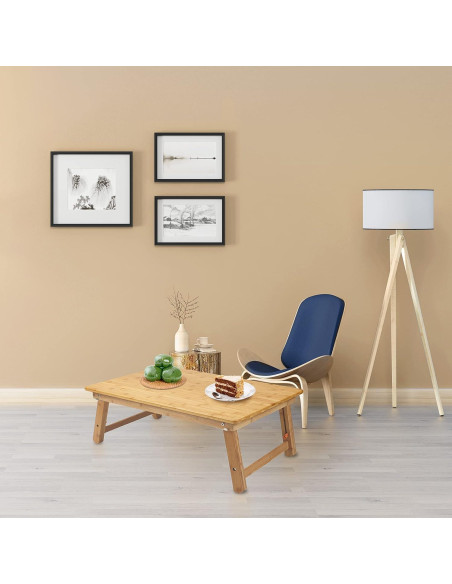 Mesa bandeja para laptop Nnewvante 65x45cm ajustable bambú