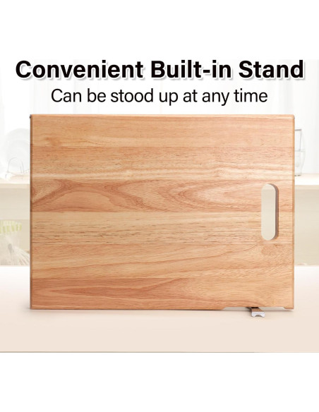 Tabla de Cortar de Madera de Caucho TJ POP 40x30cm Multifuncional