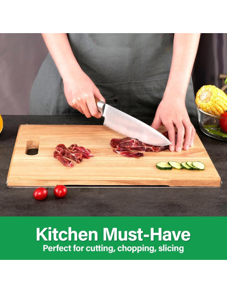 Tabla de Cortar de Madera de Caucho TJ POP 40x30cm Multifuncional