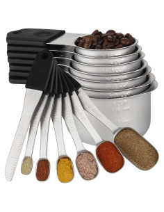 Juego de Tazas y Cucharas Medidoras Magnéticas Turewin 7 Piezas