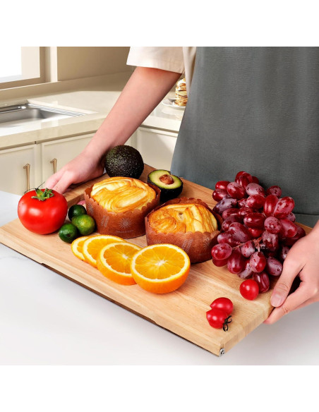 Tabla de Cortar de Madera de Caucho TJ POP 40x30cm Multifuncional