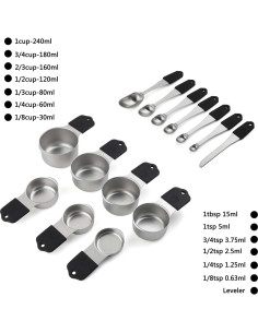 Juego de Tazas y Cucharas Medidoras Magnéticas Turewin 7 Piezas 2