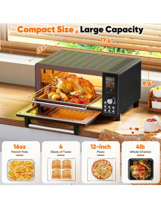 Horno Tostador de Aire Nuwave Bravo Pro 21Qt 10-en-1 Negro 2