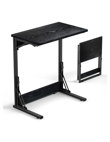 Mesa C Plegable Tatub 60x37 cm Negra para Sofá y TV
