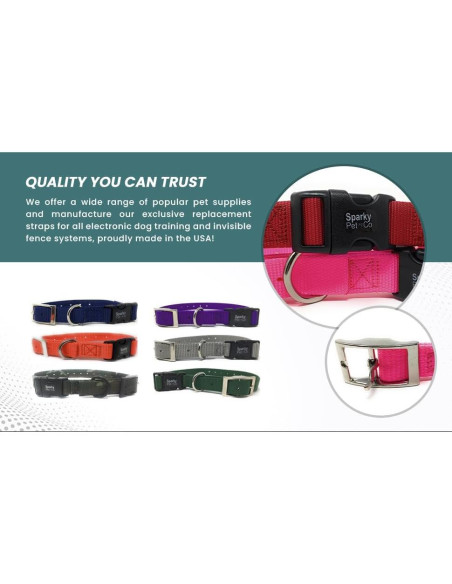 Correa de Reemplazo para E-Collar Sparky Pet Co - Nylon Ajustable 71.12 cm - Negro