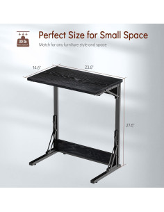Mesa C Plegable Tatub 60x37 cm Negra para Sofá y TV 2