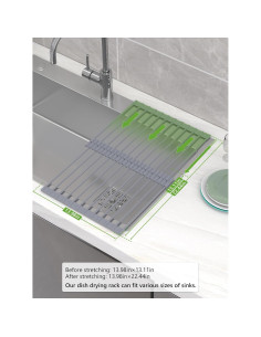 Escurridor de Platos Plegable Avakvek Gris 33.4-57 cm Silicona 2