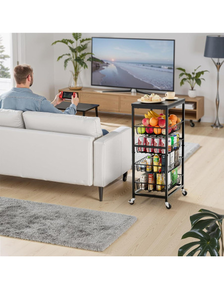 Carrito de Cocina Venkuber 5 Niveles con Ruedas y Almacenamiento