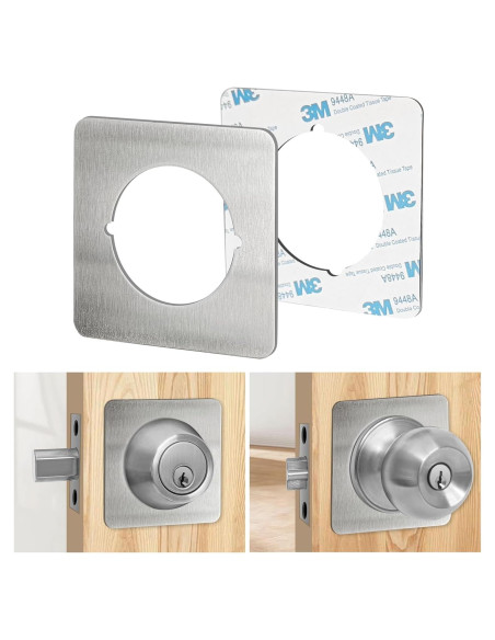 Placas de refuerzo para pomo de puerta MOSECYOU níquel satinado