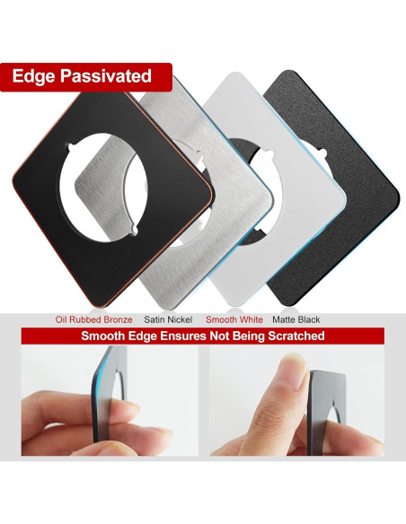 Placas de refuerzo para pomo de puerta MOSECYOU níquel satinado