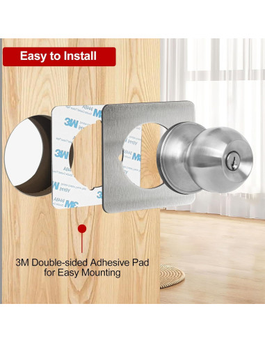 Placas de refuerzo para pomo de puerta MOSECYOU níquel satinado