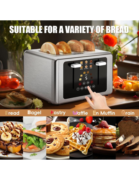 Tostadora Whall 4 Rebanadas Acero Inoxidable Pantalla Táctil