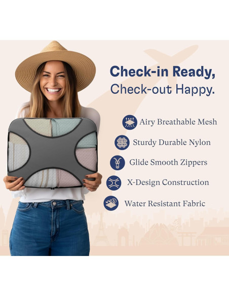 Conjunto de 5 Cubos de Empaque Shacke - Organizador Gris Conjunto de 5 Cubos de Empaque Shacke - Organizador Gris