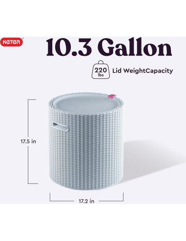 Mesa Enfriadora Lateral Keter 39L Gris Azulado 3 en 1