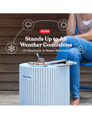 Mesa Enfriadora Lateral Keter 39L Gris Azulado 3 en 1