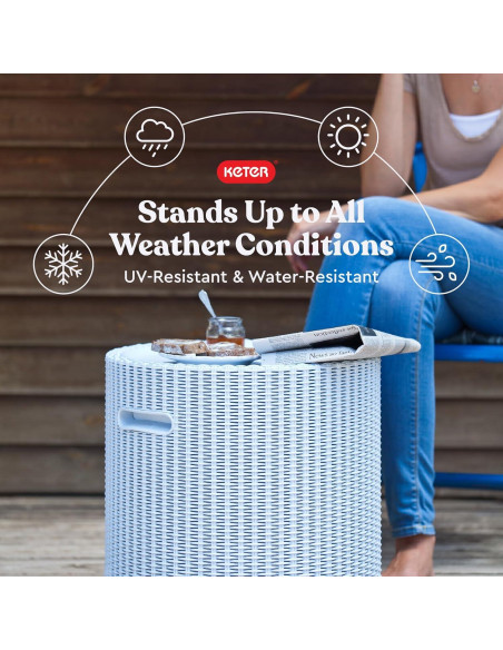 Mesa Enfriadora Lateral Keter 39L Gris Azulado 3 en 1