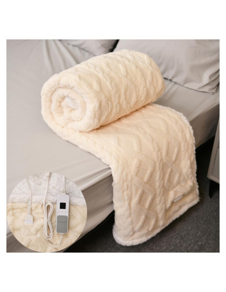 Manta Calentada MERRYLIFE 127x152 cm Beige 4 Niveles Calor
