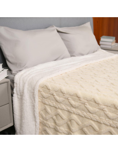 Manta Calentada MERRYLIFE 127x152 cm Beige 4 Niveles Calor