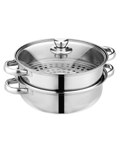 Olla de vapor 28 cm Lcilent de acero inoxidable 18/8 con tapa