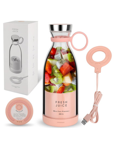 Batidora Portátil Fulangpa RX-05 Rosa 360ml USB Inalámbrica