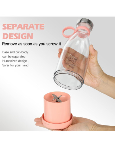 Batidora Portátil Fulangpa RX-05 Rosa 360ml USB Inalámbrica