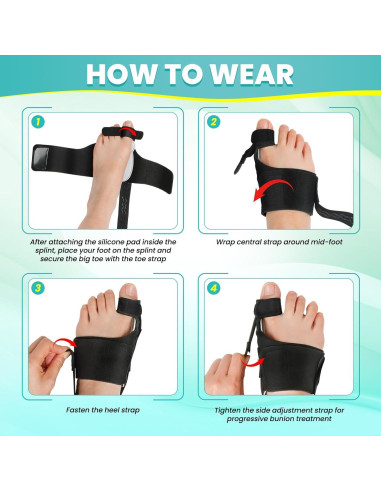 Corrector de Juanetes CEYOME - Férula Ajustable y Almohadillas de Silicona