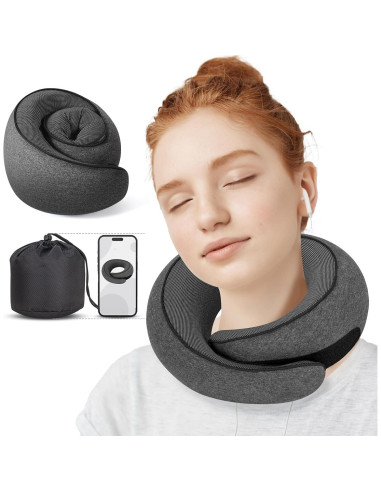 Almohada de Viaje NOCRLG G1 Espuma de Memoria Gris Oscuro