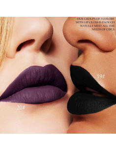 Set de 3 Labiales Mate Líquidos evpct - Negro, Azul y Púrpura 2
