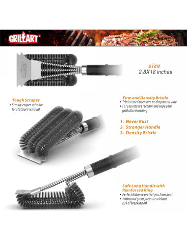 Cepillo y Raspador para Parrilla GRILLART BR-8529 43cm