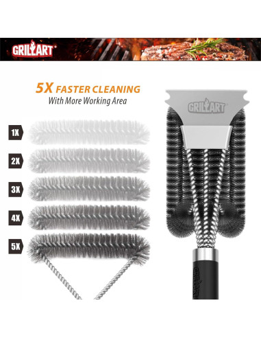 Cepillo y Raspador para Parrilla GRILLART BR-8529 43cm