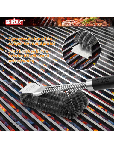Cepillo y Raspador para Parrilla GRILLART BR-8529 43cm